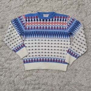 VTG 50s Jersild Classic Fair Isle Knit Crewneck Sweater M